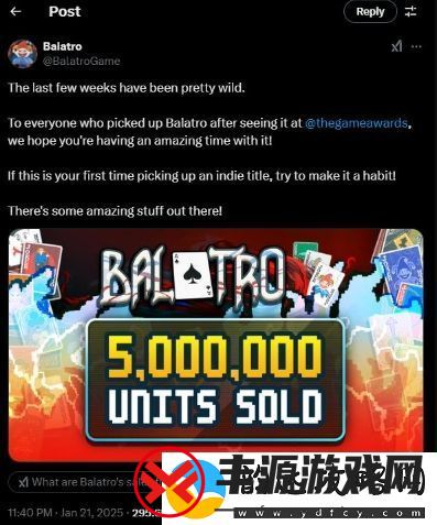 小丑牌销量突破500万
