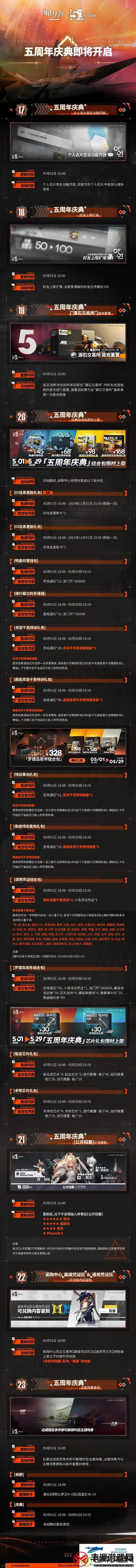 明日方舟五周年庆典都有什么活动