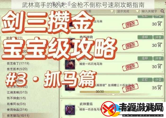武林高手的秘诀:金枪不倒称号速刷攻略指南