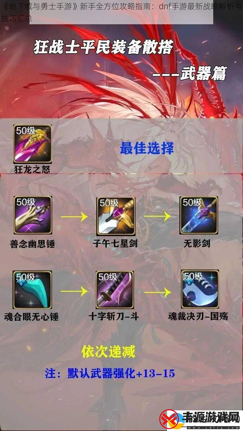 地下城与勇士手游新手全方位攻略指南:dnf手游最新战略解析与技巧汇总