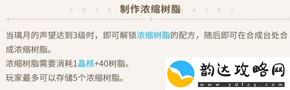 原神浓缩树脂上限是多少